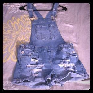 Blue jean overalls